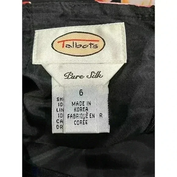 Talbots Women's A-Line Floral Silk Skirt Size 6 Multicolor Knee Length - Picture 3 of 7